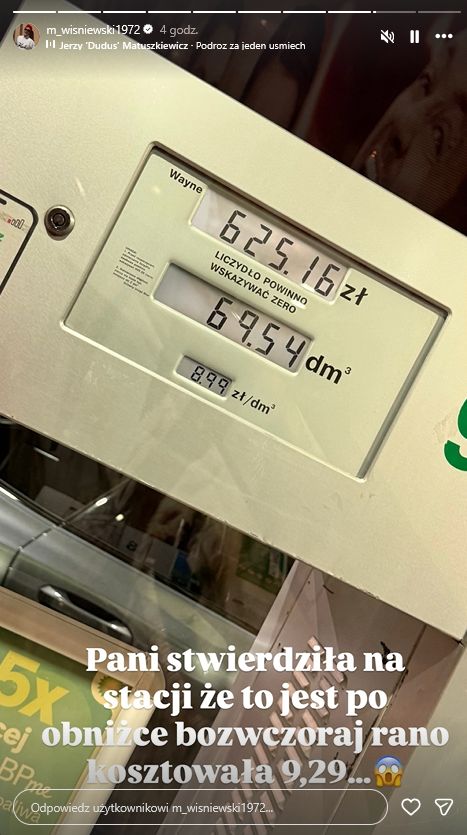 Michał Wiśniewski psioczy na ceny paliw