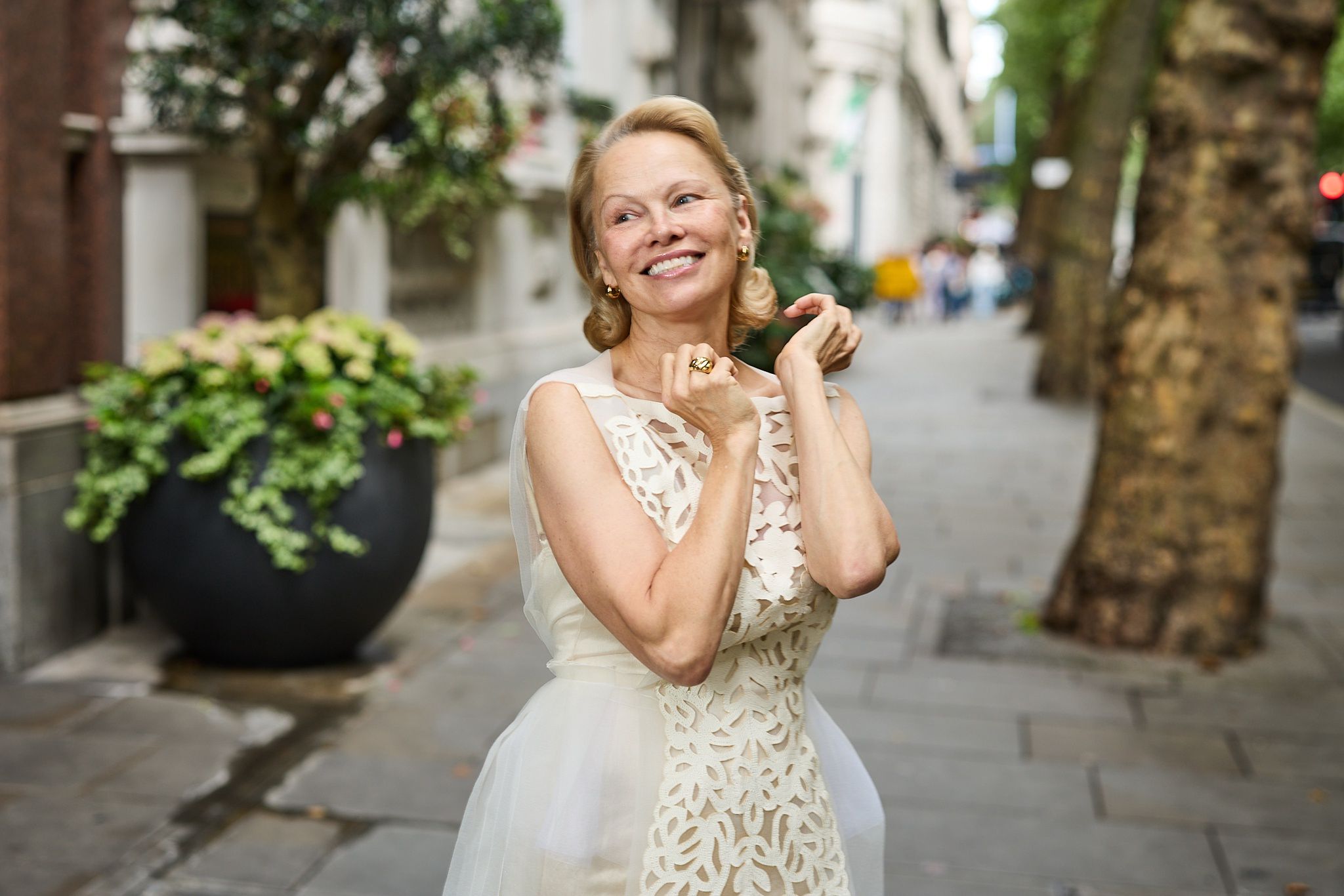 LONDON, ENGLAND - JULY 23: Pamela Anderson at "The Naked Gun" London Photocall at Corinthia London on July 23, 2025, in London, England. (Photo by Tim P. Whitby/Getty Images for Paramount Pictures)