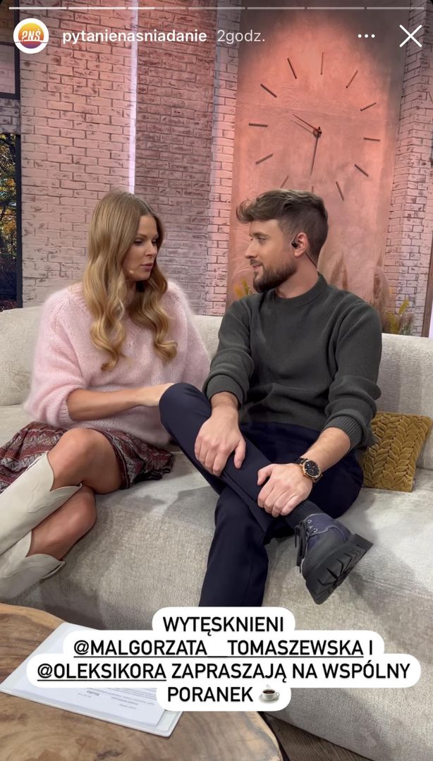 Małgorzata Tomaszewska w białych kozakach 
