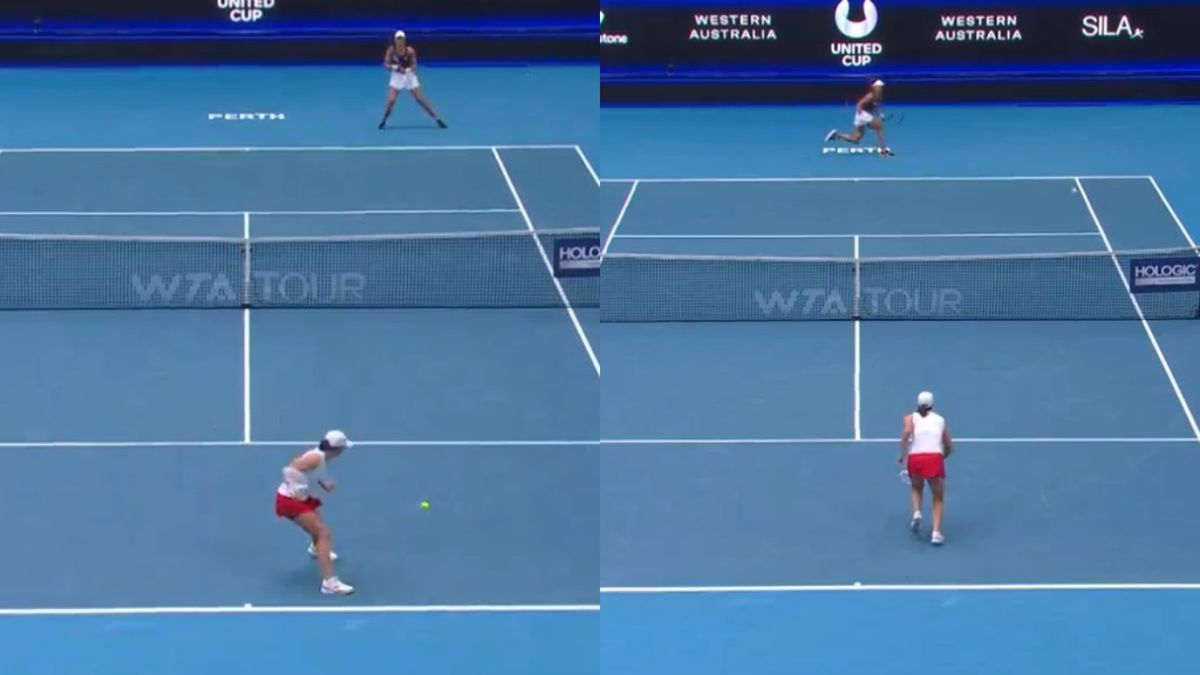 Twitter / UnitedCupTennis / Na zdjęciu: mecz Iga Świątek - Beatriz Haddad Maia