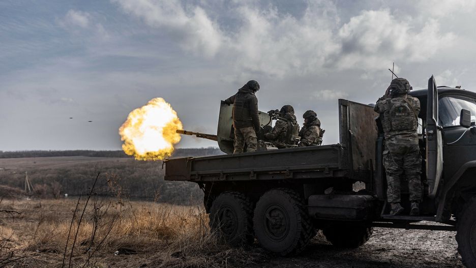 Temporary
DONETSK OBLAST, UKRAINE - MARCH 02: Ukrainian soldiers fire artillery at their fighting position, as the war between Russia and Ukraine has been going on for the last two years, in the direction of Bakhmut, Ukraine on March 02, 2024. Diego Herrera Carcedo / Anadolu
AA/ABACA