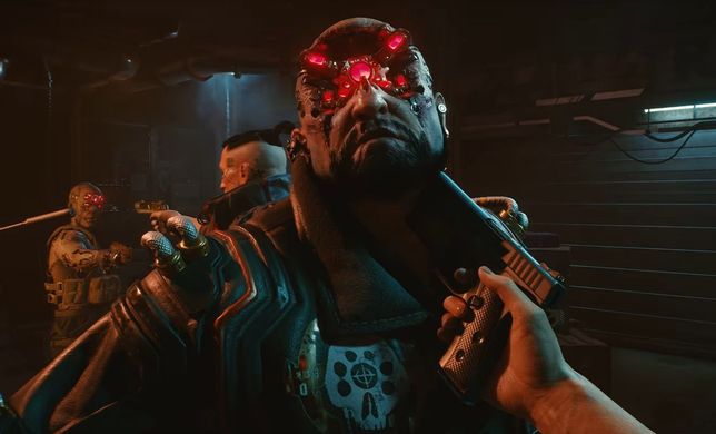 Kadr z trailera "Cyberpunka 2077"