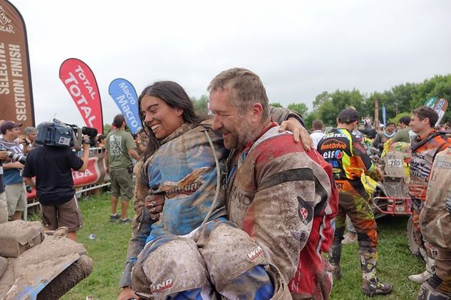 Rafał Sonik i Paula Galves z Chile, która ukończyła Dakar na ostatnim miejscu w klasie quadów