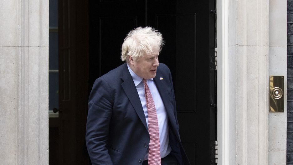 LONDON, UNITED KINGDOM - APRIL 07: British Prime Minister Boris Johnson meets with Polish President Andrzej Duda (not seen) at the PM's office in Downing Street in London, United Kingdom on April 07, 2022. (Photo by Rasid Necati Aslim/Anadolu Agency via Getty Images)