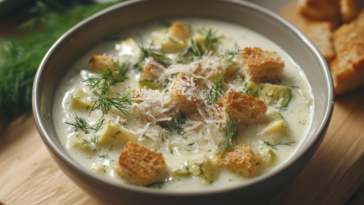 Zupa krem z cukinii z grzankami