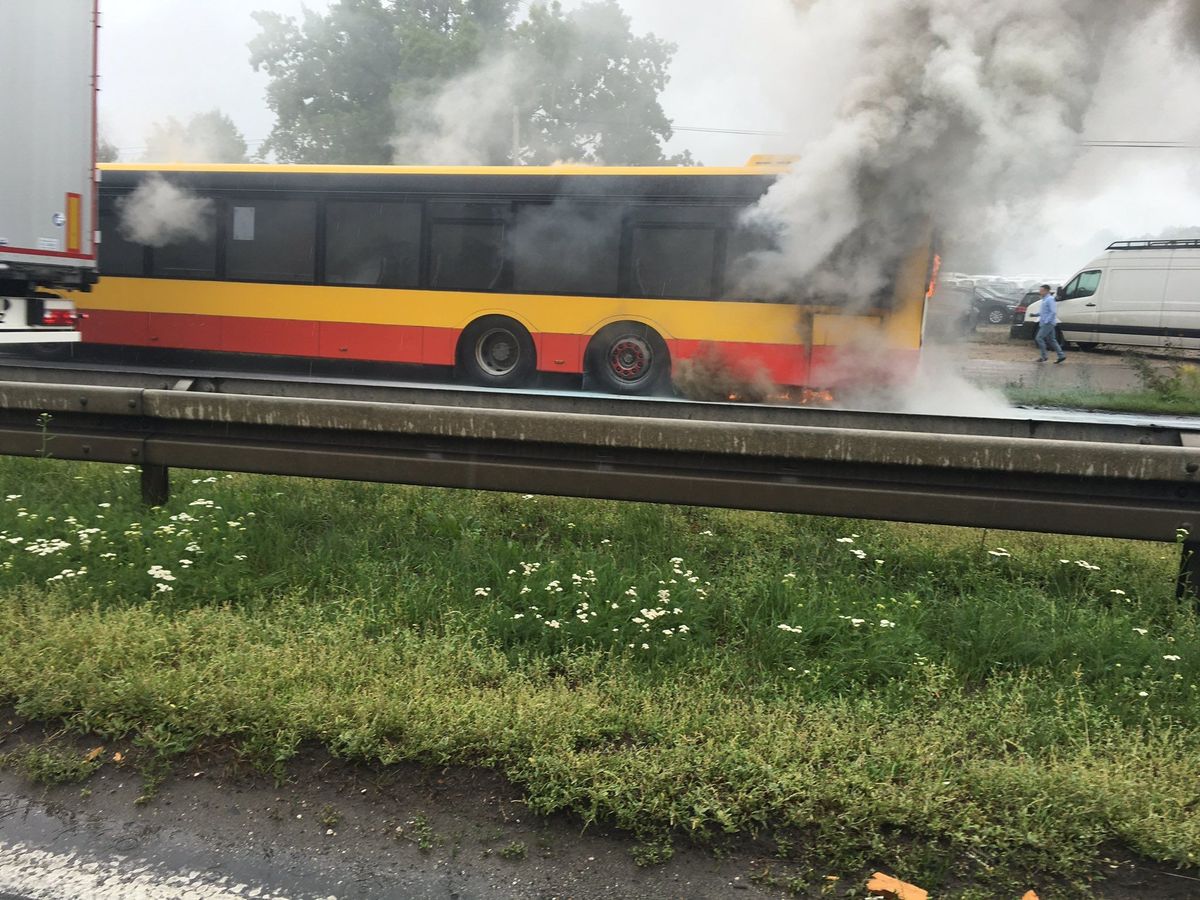 Pożar w miejskim autobusie