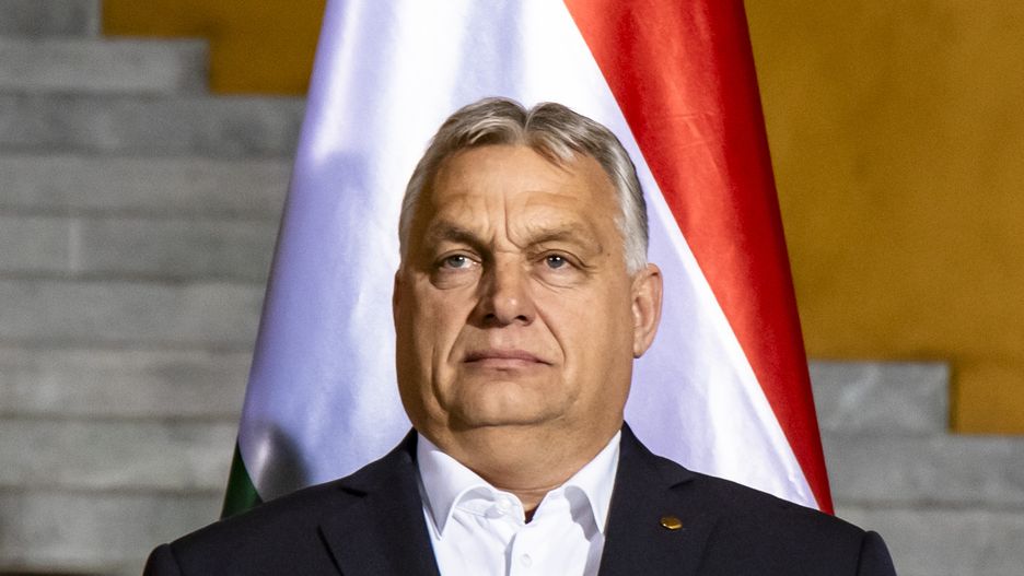 Hungarian Prime Minister Viktor Orban poses for a family photo ahead of a meeting with some Leaders of the European Union at the Chancellery in Berlin, Germany on November 13, 2023. (Photo by Emmanuele Contini/NurPhoto via Getty Images)