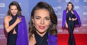 Galowa Edyta Herbuś zamiata fioletową marynarką na ściance TVP (ZDJĘCIA)
