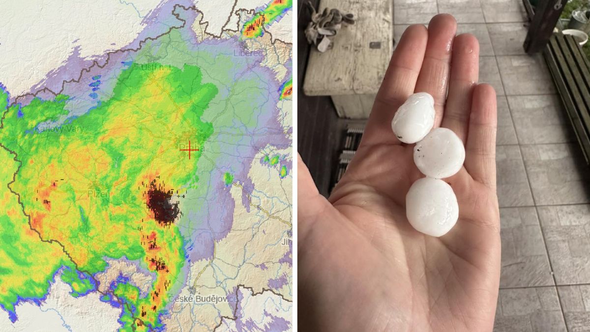 Opady gradu nad Czechami