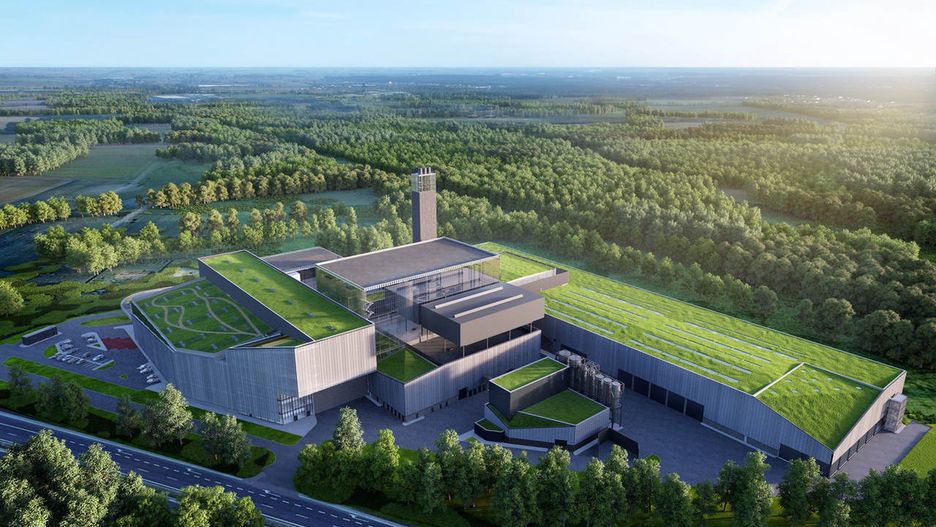 Warszawa. Wizualizacja zielonych dachów w rozbudowanej spalarni 