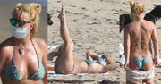 Zamaseczkowana Britney Spears W BIKINI dokazuje na plaży (ZDJĘCIA)
