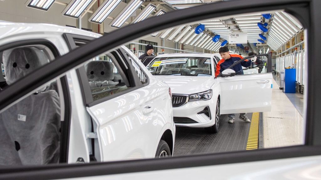 Geely Changxing Factory
CHANGXING, CHINA - DECEMBER 26: Employees work on the assembly line of Emgrand Sedan at Geely Auto's Changxing Plant on December 26, 2023 in Changxing County, Huzhou City, Zhejiang Province of China. (Photo by Tan Yunfeng/VCG via Getty Images)
VCG
geely automobile, manual worker, china