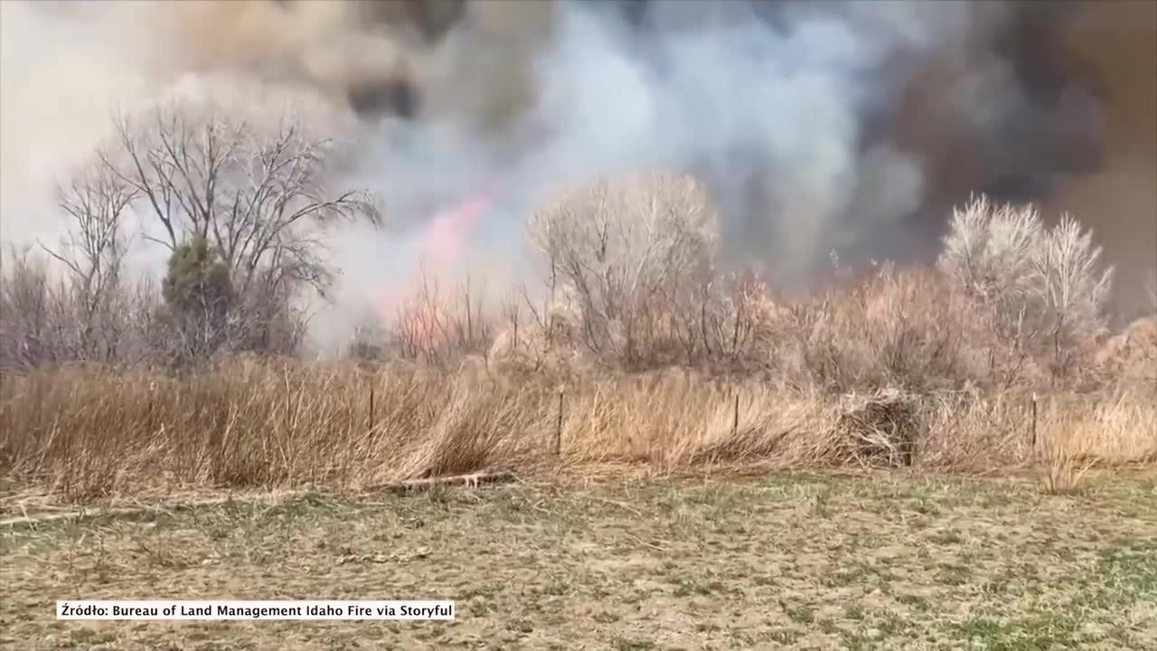 Ewakuacja ludności w Idaho. Do miasta zbliża się pożar.