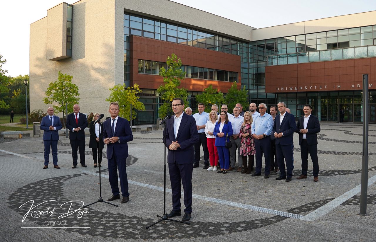 Premier Mateusz Morawiecki z krótką wizytą w Pile