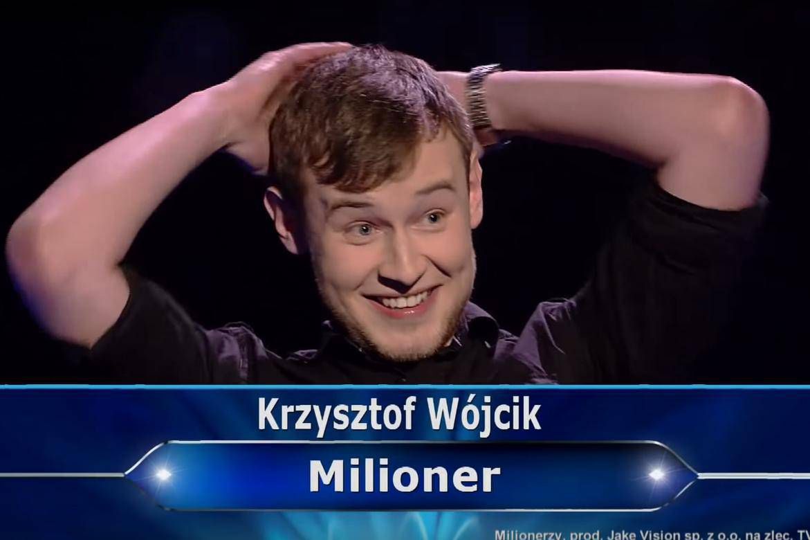 Krzysztof Wójcik wgrał program Milionerzy w 2010 roku