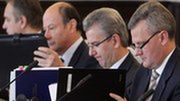 Od prawej: minister skarbu Aleksander Grad, infrastruktury Cezary Grabarczyk, finansów Jacek Rostowski i gospodarki Waldemar Pawlak