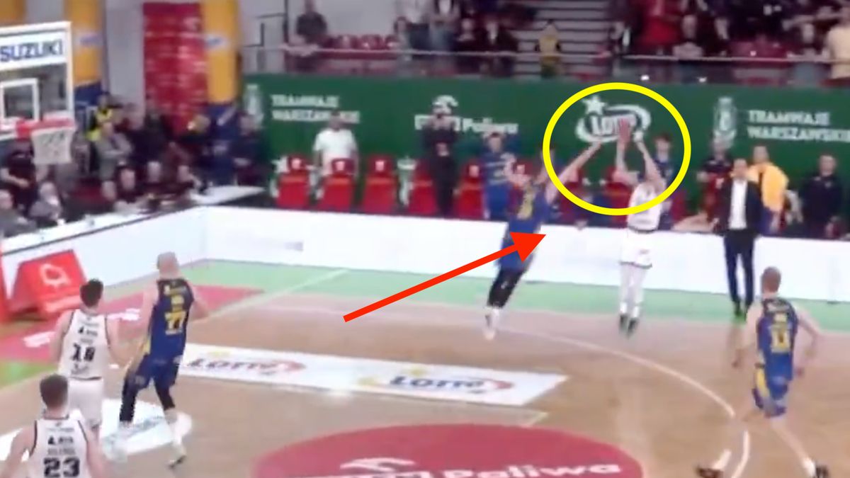 YouTube / YouTube Orlen Basket Liga / Andrzej Pluta trafiający na zwycięstwo