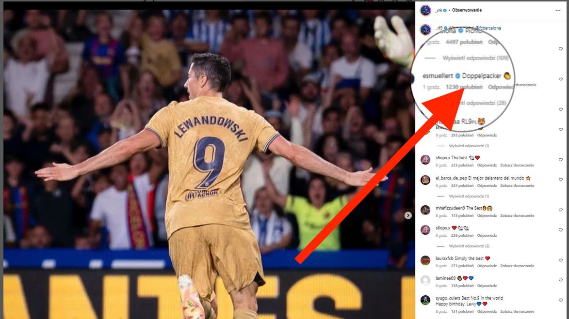 Zdjęcie okładkowe artykułu: Instagram / Instargram/RL9 / Thomas Mueller skomentował post Roberta Lewandowskiego na instagramie.
