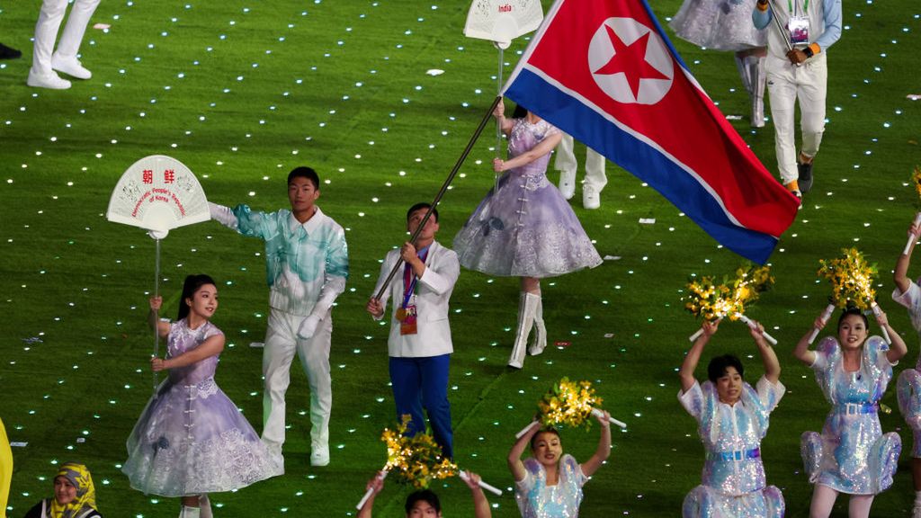 Flaga Korei Północnej podczas Igrzysk Azjatyckich