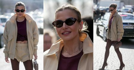Anna Lewandowska podbija Paryż w bordowych rajstopach. Tak wystroiła się na pokaz mody. Stylowa?