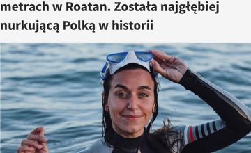 Z TVP Sport usunięto tekst o rekordzistce w nurkowaniu. "Po ponownej ocenie merytorycznej"