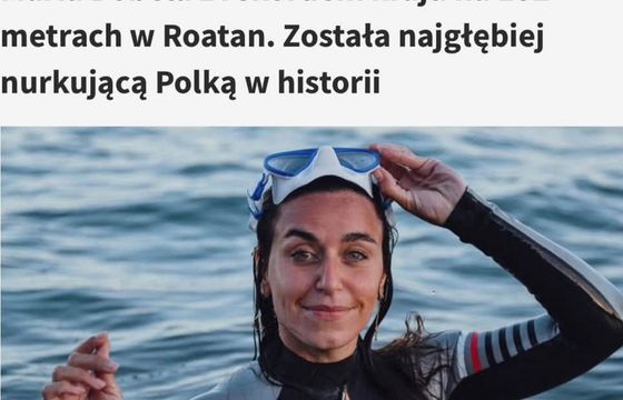 Z TVP Sport usunięto tekst o rekordzistce w nurkowaniu. "Po ponownej ocenie merytorycznej"