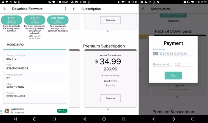Zrzuty ekranu z podejrzanej aplikacji na Androida, źródło: CSIS.