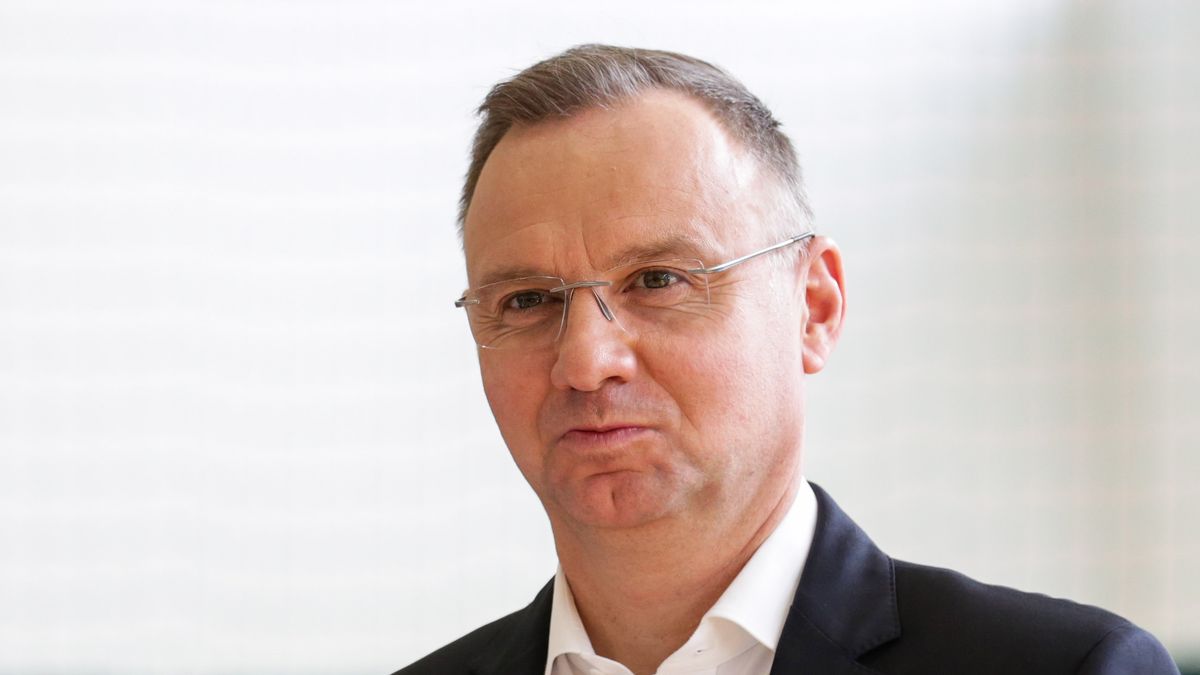 KRAKOW, POLAND - 2024/04/07: President Andrzej Duda of Poland seen at the electoral commission during the Local Government Elections in Poland 2024. (Photo by Grzegorz Wajda/SOPA Images/LightRocket via Getty Images)