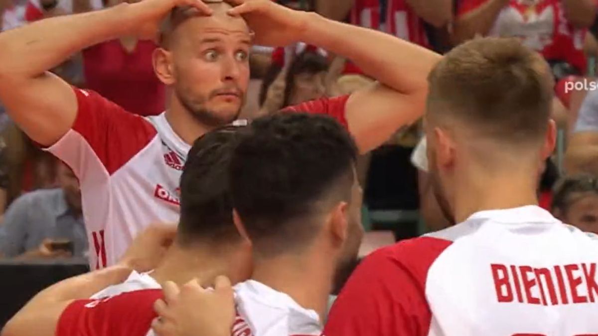 Zdjęcie okładkowe artykułu: Twitter / Polsat Sport / Na zdjęciu: mina Bartosza Kurka po kapitalnej akcji Polaków w meczu z Bułgarami