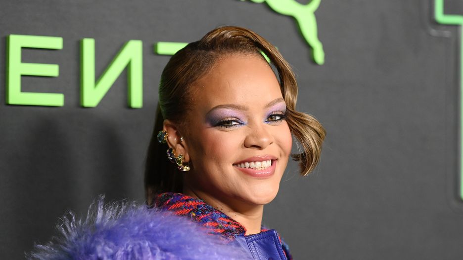 Rihanna at the Fenty x Puma Creeper Phatty Launch Party held at NeueHouse Hollywood on December 18, 2023 in Los Angeles, California. (Photo by Gilbert Flores/WWD via Getty Images)