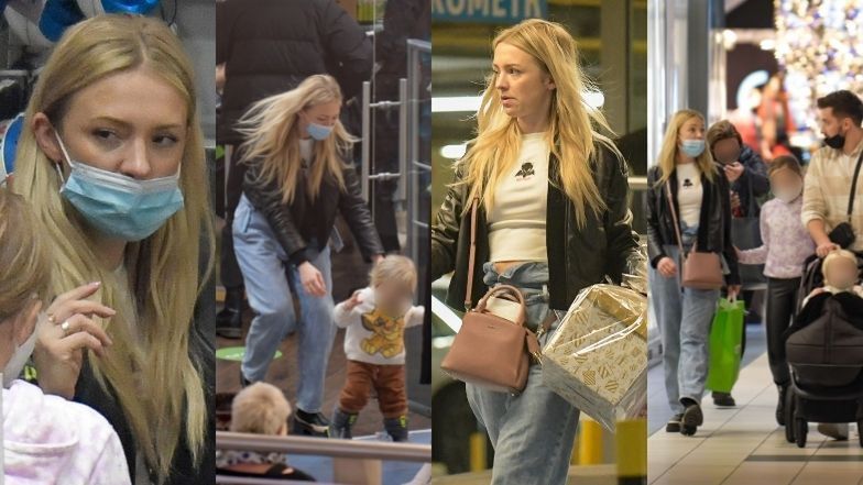 Barbara Kurdej-Szatan buszuje po centrum handlowym z mężem i dziećmi