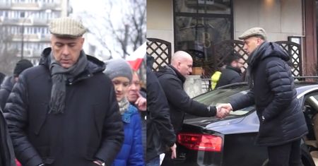 Giertych na marszu KOD-u z córką i... ochroną!