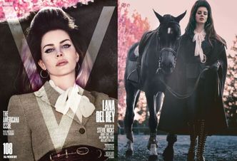 Rozmarzona Lana Del Rey pozuje z koniem