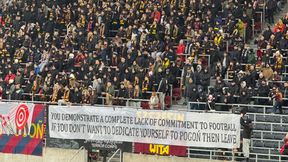 Kibice Pogoni Szczecin zabrali głos. Transparenty zawisły na trybunie