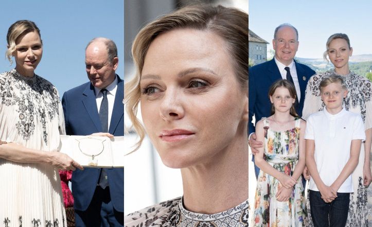 Księżna Charlene posyła nieśmiałe uśmiechy podczas wystąpienia