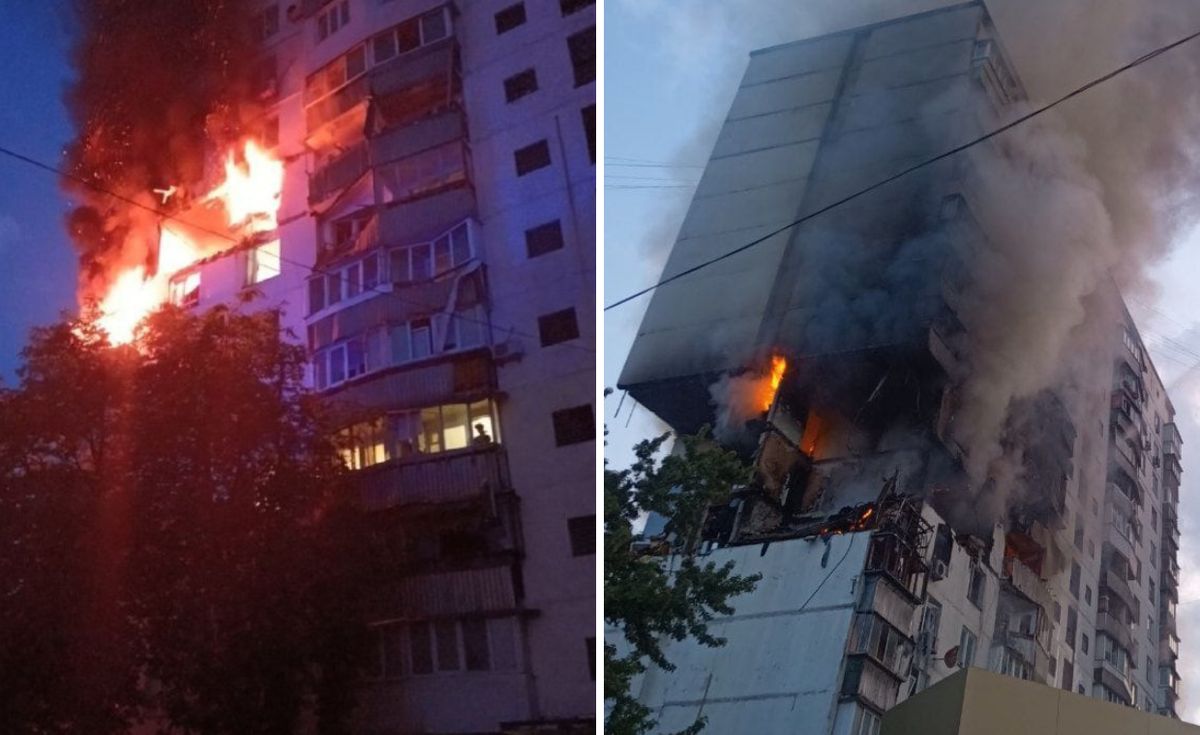 Kijów. Eksplozja i pożar wieżowca