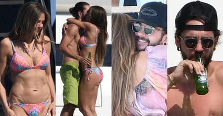 Odprężona Heidi Klum opala się w muskularnych ramionach gitarzysty Tokio Hotel (ZDJĘCIA)