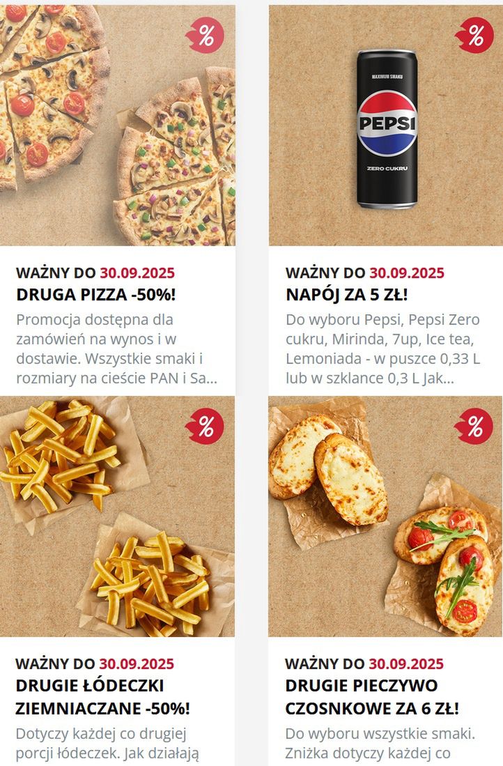 Promocje w Pizza Hut do 30 września