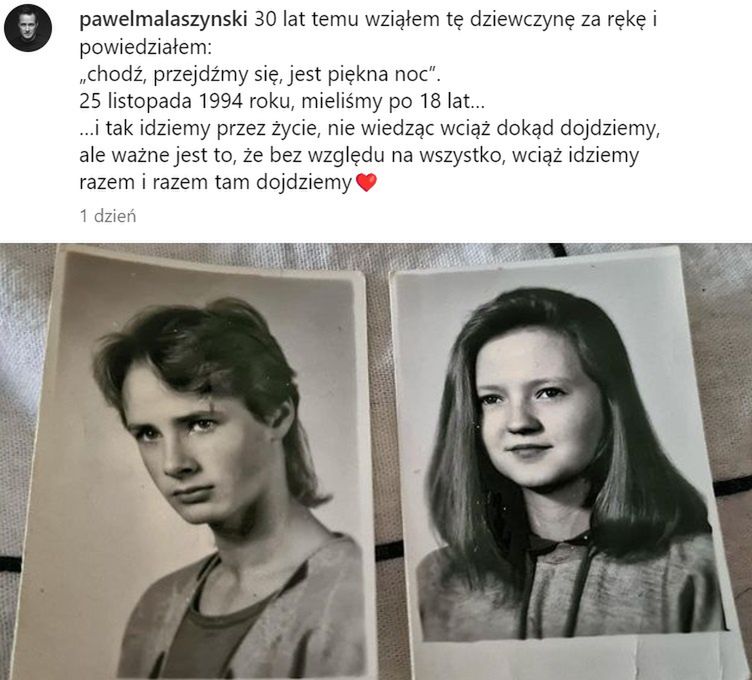 Wpis Pawła Małaszyńskiego na Instagramie
