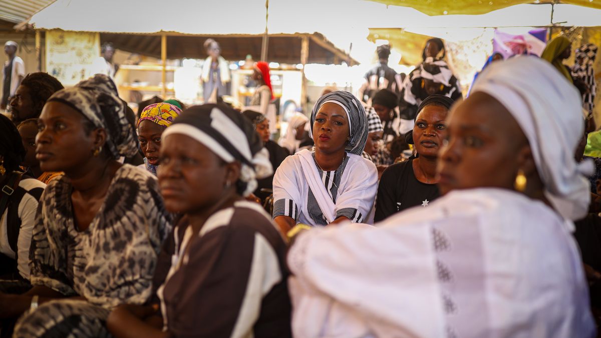 TOUBA, SENEGAL - MARCH 31: A view of followers of the Baye Fall movement, which is considered as a different and contradictory interpretation of the Muridi sect gather as they cook mass meals and pray to commemorate the day in which the founder of the Mouridism, Sheikh Ahmadou Bamba, and his first disciple and founder of the Baye Fall movement Mame Ibrahim Fall met, during the 20th day of Ramadan in Touba, Senegal on March 31, 2024. (Photo by Cem Ozdel/Anadolu via Getty Images)