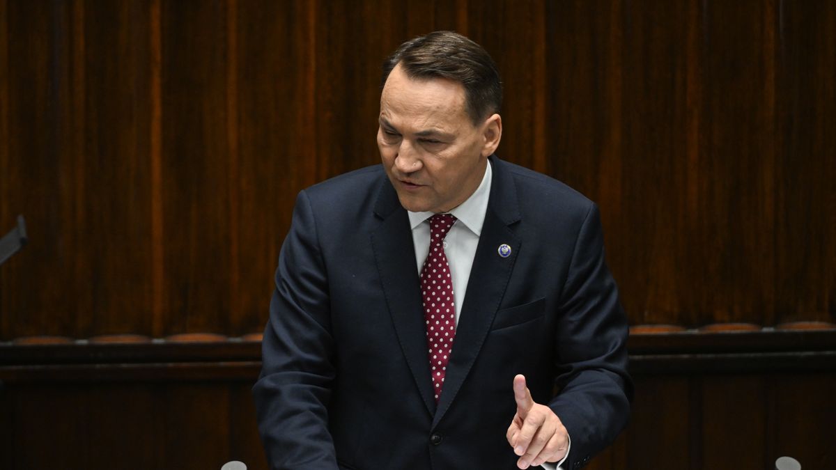 WARSAW, POLAND â" FEBRUARY 26: Polish Foreign Minister Radoslaw Sikorski outlines the nation's 2026 foreign policy roadmap during an expose at the Sejm in Warsaw, Poland, on February 26, 2026. Sikorski emphasized strengthening European defense autonomy, maintaining transatlantic ties with the US, and continued strategic support for Ukraine. (Photo by Artur Widak/Anadolu via Getty Images)