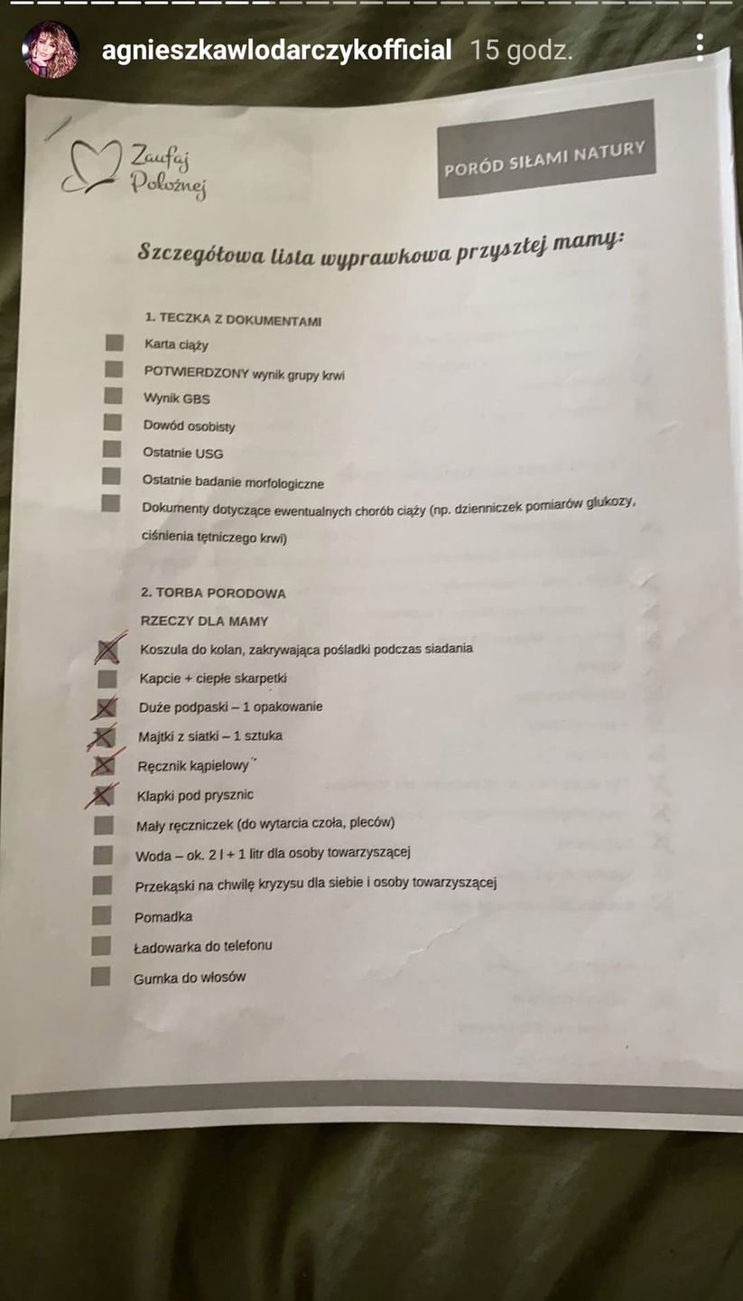 Agnieszka Włodarczyk spakowała się na porodówkę