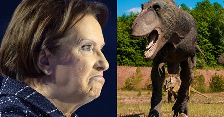 Ewa Kopacz kreuje nową historię dziejów Ziemi: "Ludzie rzucali kamieniami w dinozaury"