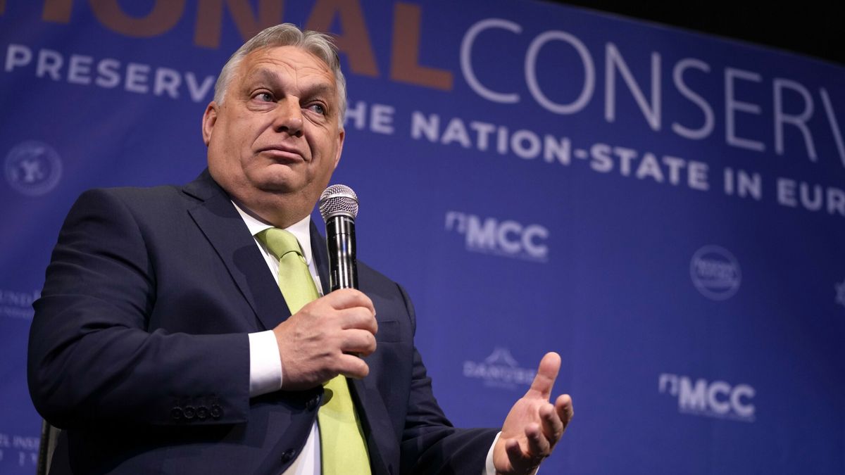Archiwum zagraniczne East News 2024-04
Hungary's Prime Minister Viktor Orban speaks during the National Conservatism conference in Brussels, Wednesday, April 17, 2024. (AP Photo/Virginia Mayo)
Virginia Mayo