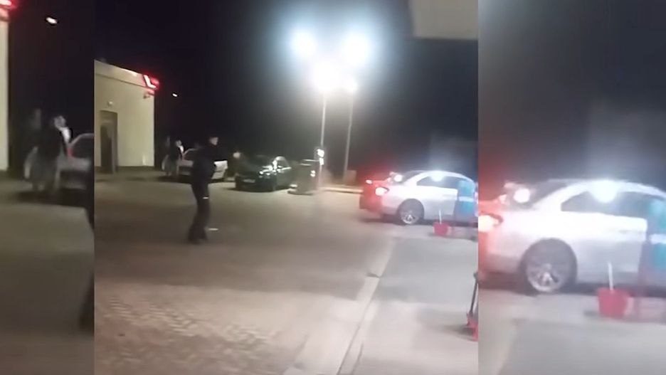Strzelaj w opony! Interwencja policji na stacji paliw w Rymaniu