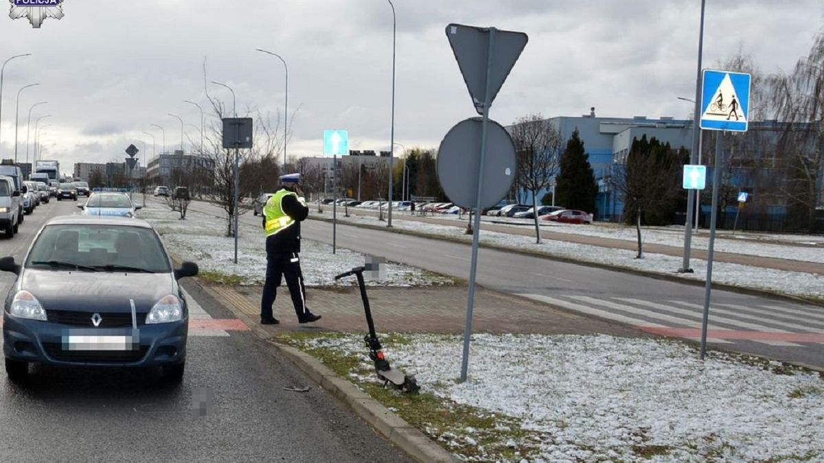 Potrącenie dziewczyny na hulajnodze