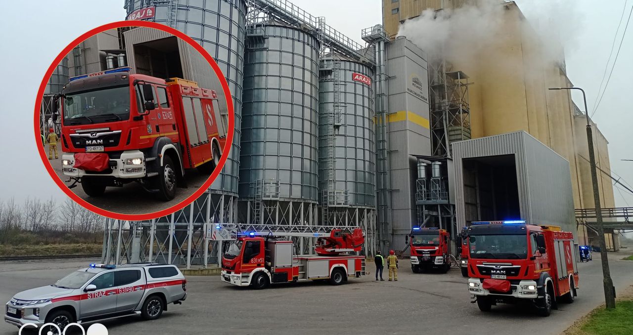 Pożar elewatora w Gołańczy. Zagrożona kukurydza