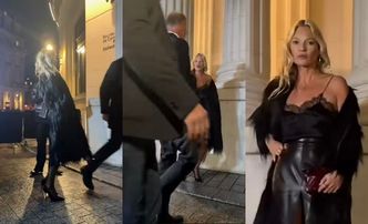 Kate Moss o mały włos uniknęła UPADKU. Mężczyźni niemal ją staranowali (WIDEO)