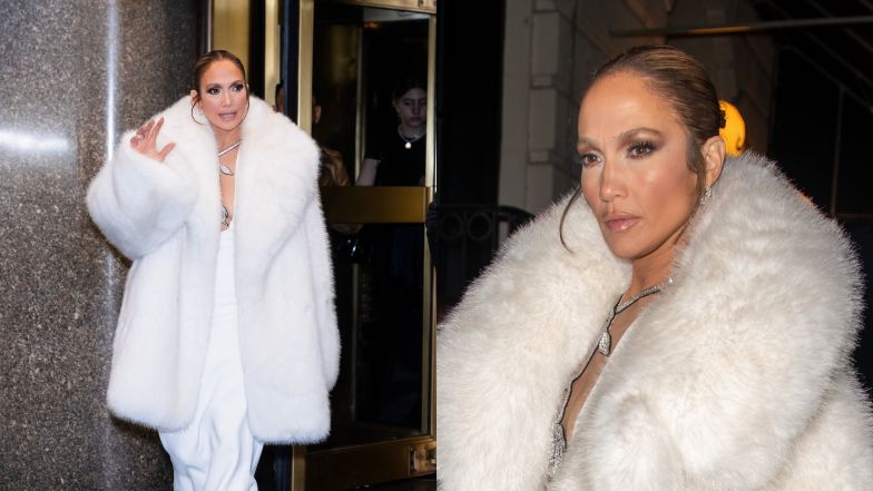 Jennifer Lopez w FUTRZE i kryształowych kozakach paraduje po Nowym Jorku. Ikona? (ZDJĘCIA)