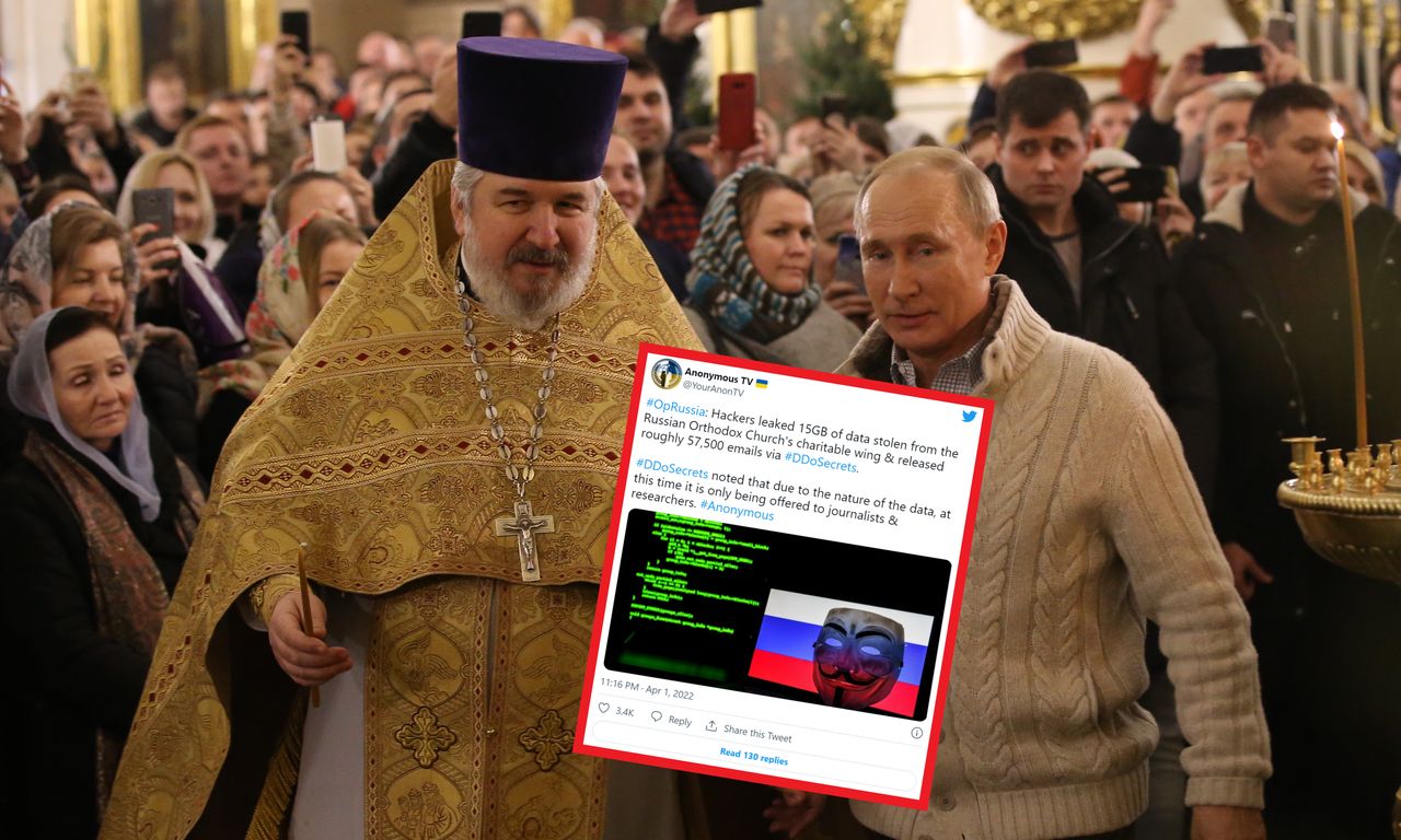 Anonymous zhakowali Kościół Prawosławny. Przejęli 15 GB danych i tysiące e-maili - Anonymous zhakowali Rosyjską Cerkiew Prawosławną.
